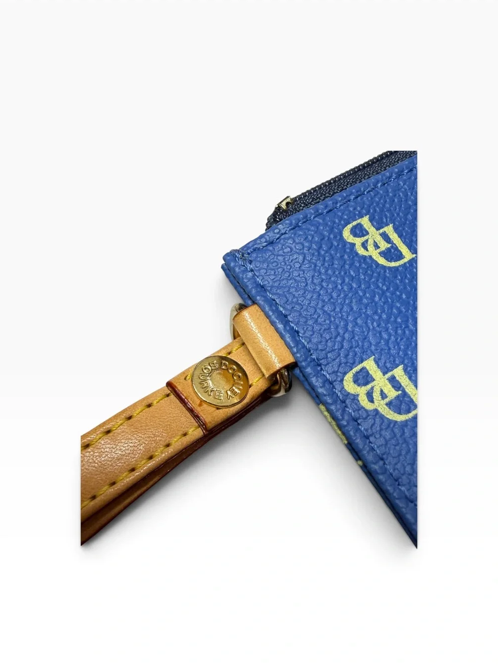 Dooney & Bourke Blue Slim Skinny DB Monogram Wristlet Key Pouch